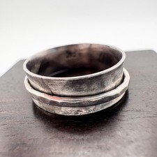 Sterling silver fidget spinning spinner band ring size 5
