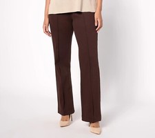 Denim  Co Flex Twill Wide-Leg Pull-On Trousers Pants - Women's M - Dark Brown
