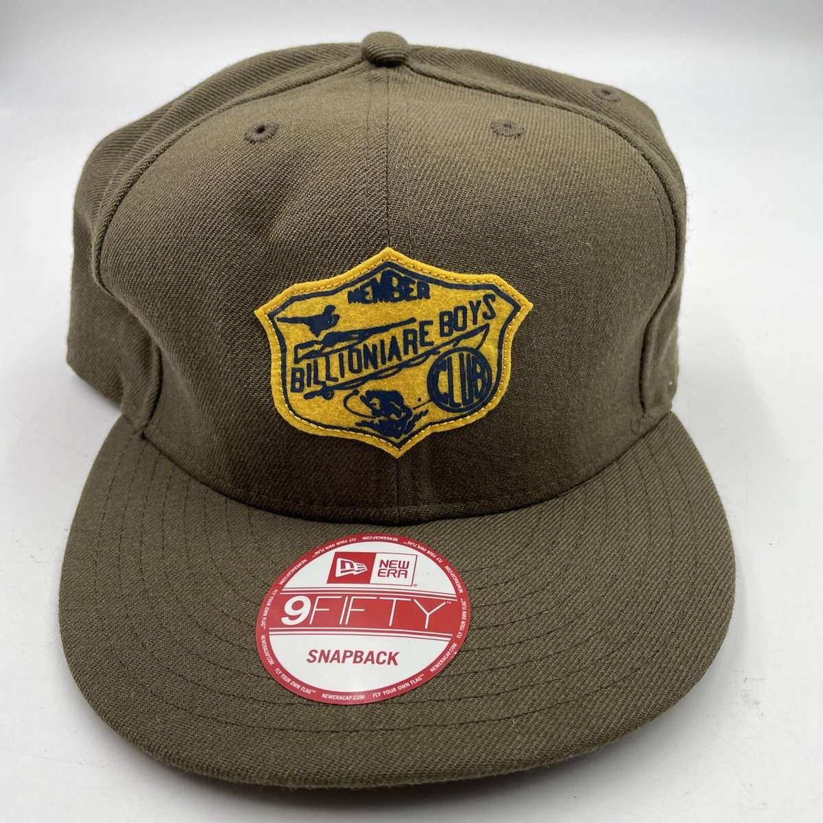 Billionaire Boys Club Member Snapback Hat Adult Olive, Yellow New Era BBC  9FIFTY