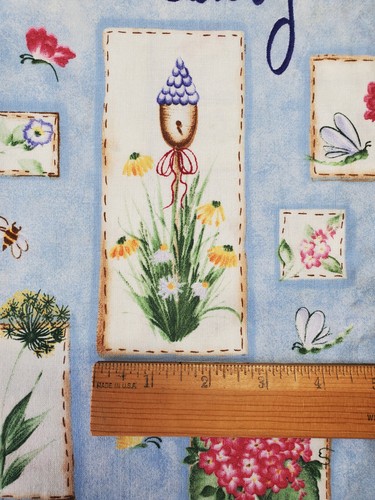 Daisy Kingdom Donna Dewberry Picket Fence Large Patches Cotton Fabric 2+ Yards - Picture 2 of 3