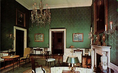 Postcard Chrome The Green Room White House Washington DC P1252