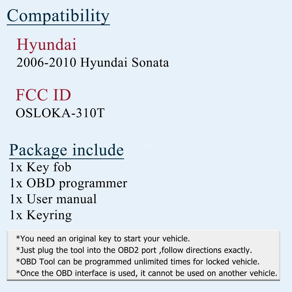 Herramienta de programa de llavero remoto de entrada para Hyundai Sonata Elantra 2007 2008 2009 2010 Foto 2 de 4