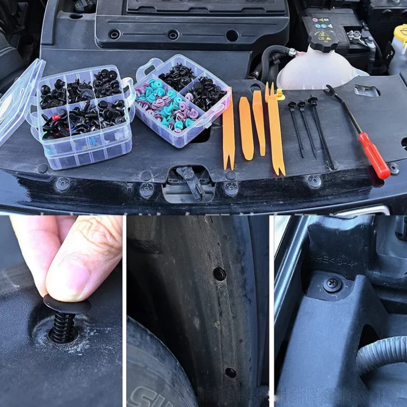 725 piezas sujetador de coche clip sujetadores de empuje molduras de cuerpo de panel de puerta remache Foto 2 de 4