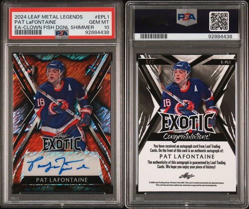 2024 Leaf Metal Legends Exotic Clown Fish DGNL Shimmer Auto Pat LaFontaine PSA10 - Picture 3 of 3