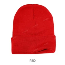 Plain Beanie Hat Cap Knit Ski Skully Cuff Winter Warm Slouchy Men Women Solid CF