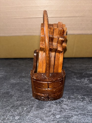 Vintage Wooden Cork Coaster Set 6 With Holder Hawaii Souvenir Kitschy #R - Picture 3 of 21