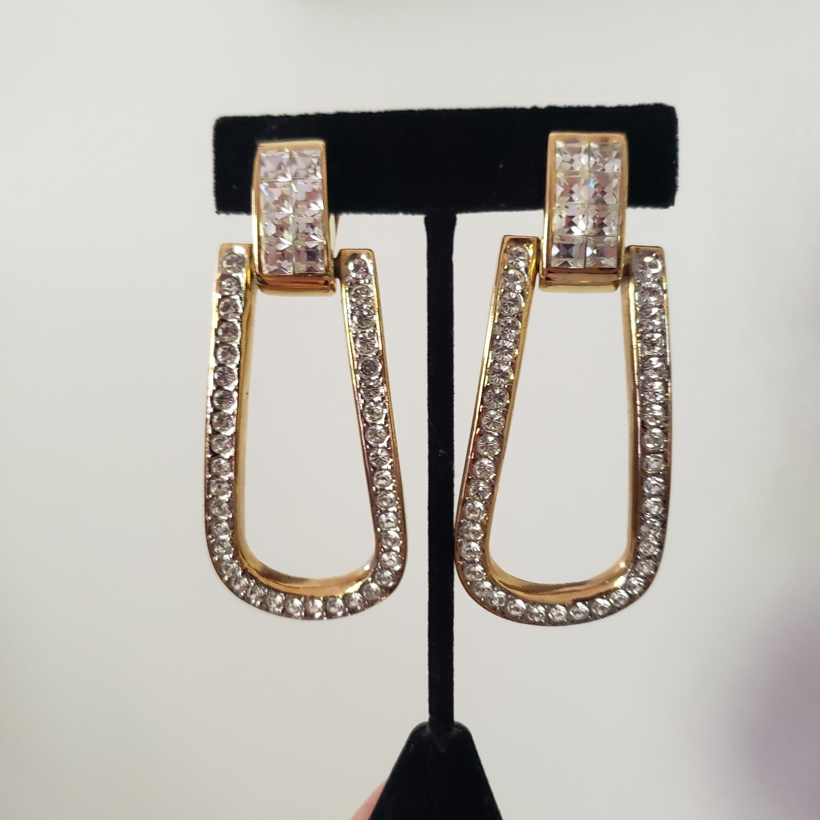 RETRO STATEMENT BOLD EARRINGS CLIP ON RHINESTONES… - image 24