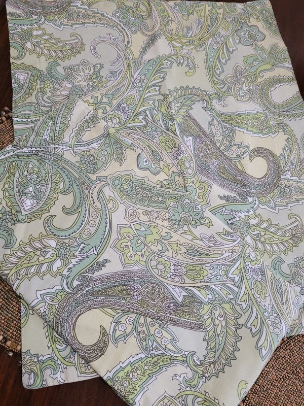 Ralph Lauren Green Paisley King Pillow Shams Pair