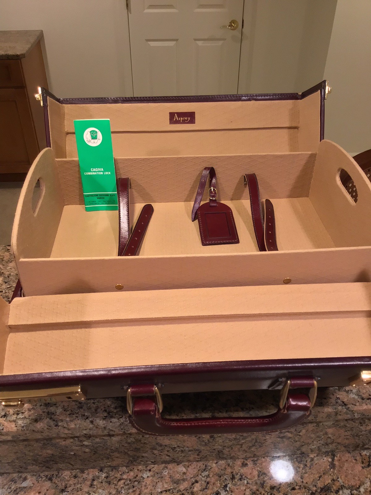 Asprey Vintage Leather Train Travel Suitcase 18” Made In Italy eBay