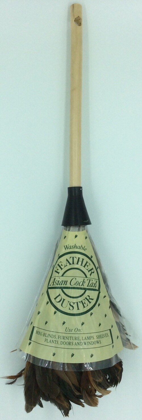 Asian Cock Tail Feather Duster Washable Wood Handle Blinds Furniture