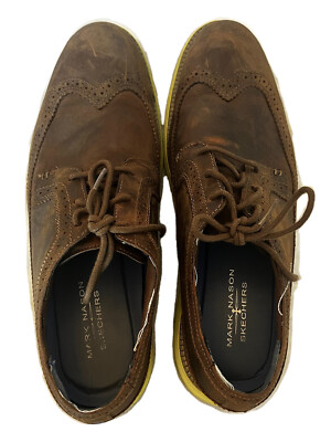 Skechers x Mark Nason Mens Brown Leather Wingtip Oxfords  display picture 3