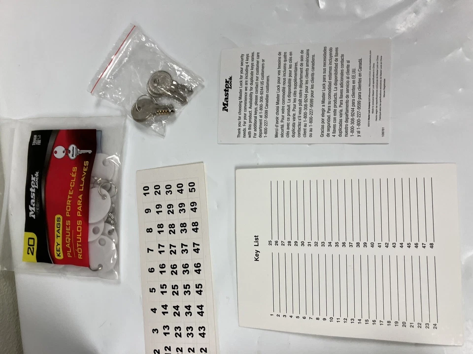 Master lock 20 key Metal security Key cabinet Set- Storage Box - W/ 4 Keys -NEW - Image 4 of 4