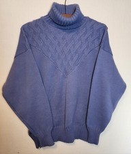 Bogner Vintage Blue 100 New Wool Knit Sweater Sz L