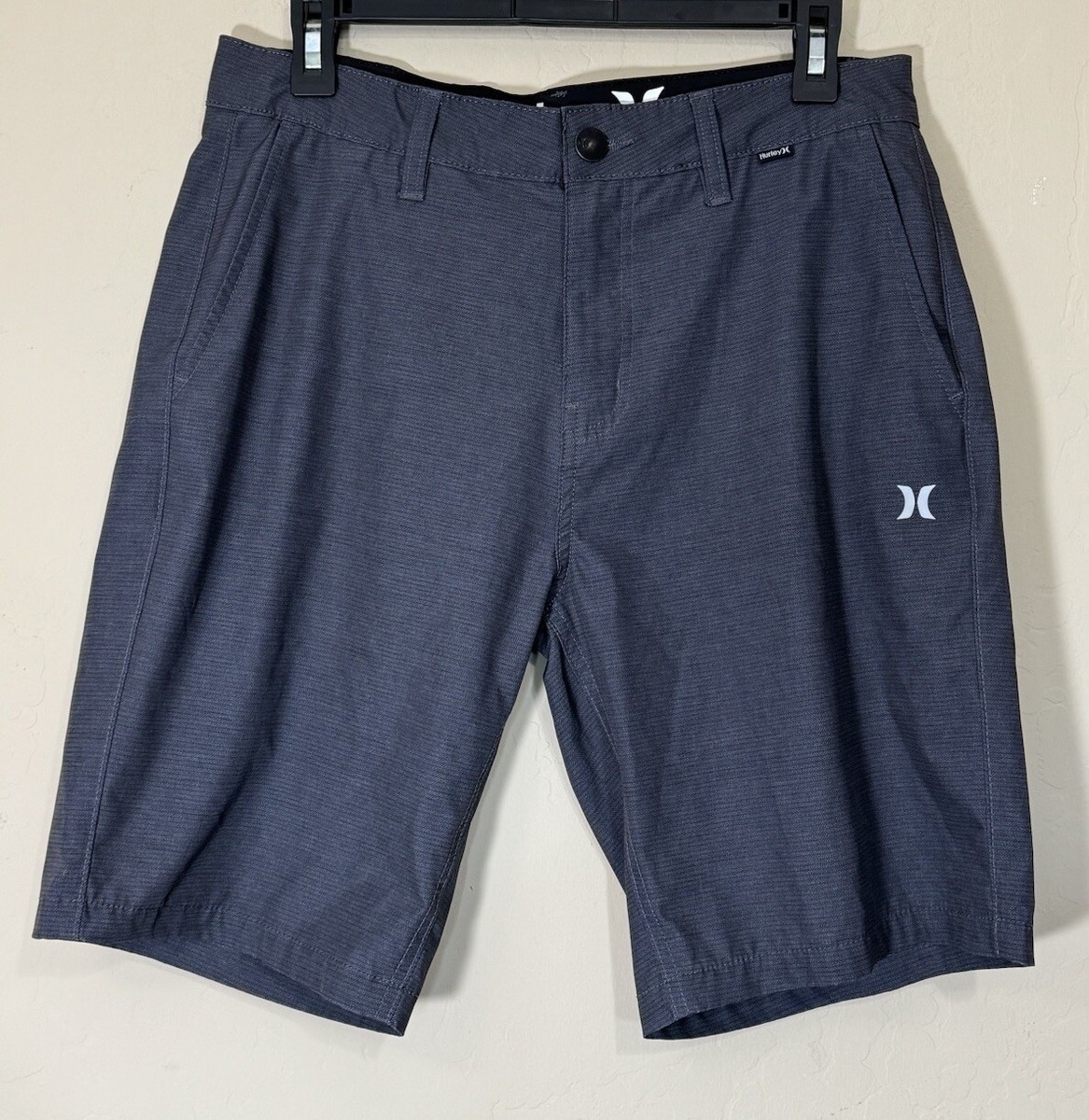 Hurley Shorts Men size 30 Hybrid Walking Chino Gray Striped Surf