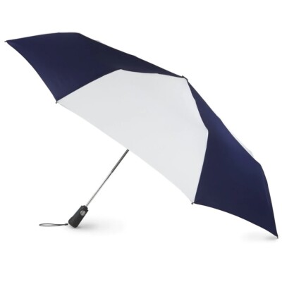 トーツ totes #7110 DUET GOLF-SIZED AUTO OPEN CLOSE Totes Blue Line Golf Size Auto Open/Close Umbrella Navy/White