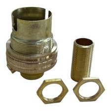 Jeani Brass Lamp Holder Un Switched Bayonet BC Bulb Holder 1/2" & Threaded Rod
