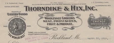 Advertising Antique Grocer Invoice Indian Head Logo Thorndike & Hix 1918 A11V