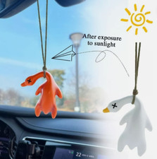 3pcs Cute Color Change Duck UV detection Roast Duck Hanging Car Pendant
