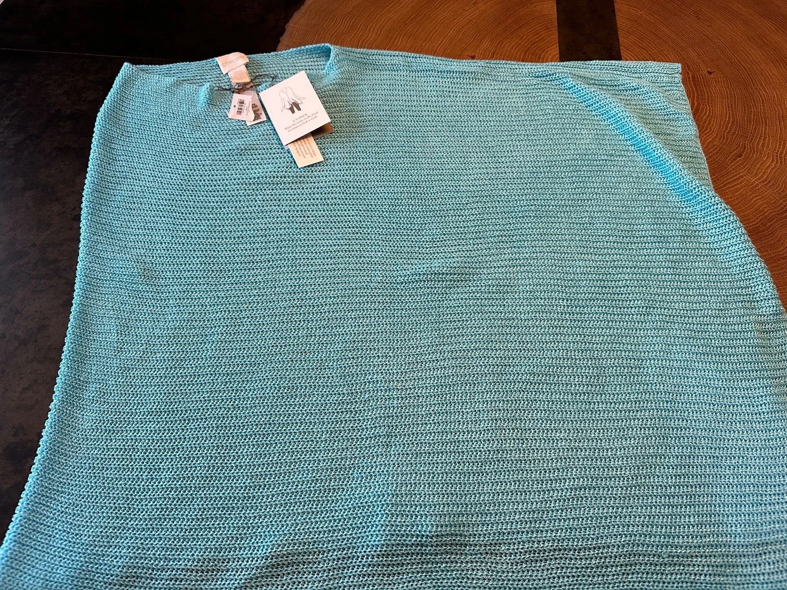 NWT CHICO’S EDITH SUTTON PONCHO LINEN BLEND 3 WAYS TO WEAR O/S