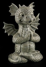 Figurka ogrodowa - Smok medytuje - Smok ogrodowy Fantazja Statua Śmieszna Joga