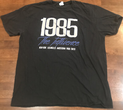 Vintage 1985 The Influence Band Concert Tee Shirt T-Shirt Black XL New York Los
