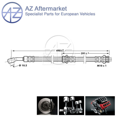 Fits Hyundai Coupe 2001-2009 1.6 1.8 2.0 CRDi 2.7 AZ Rear Brake Hose 587372D300