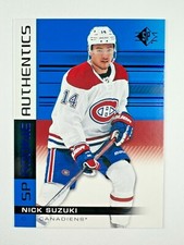 2019-20 SP Hockey Nick Suzuki #131 SP Rookie Authentics Blue Foil MTL Canadiens