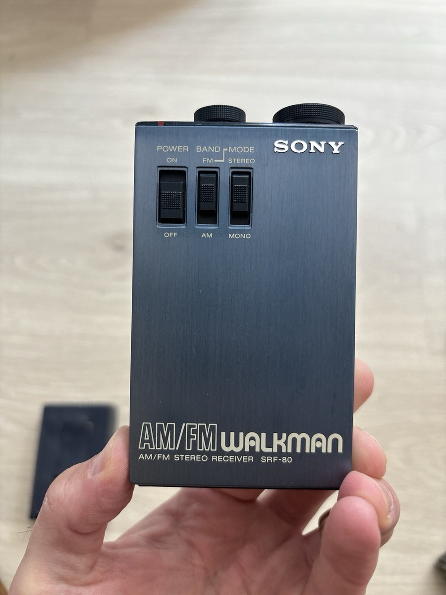 VTG SONY SRF-80 WALKMAN AM/FM STEREO / MONO VINYL COVER BELT