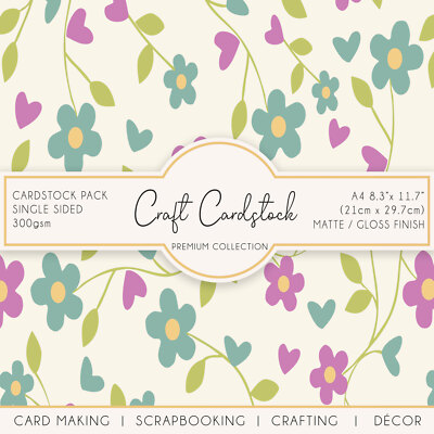 Floral Blumen Scrapbooking Journaling Hochzeit A4 Basteln 300 g/m² Cardstock