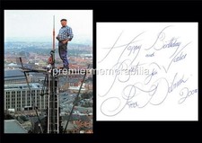 STEEPLEJACK & TV PERSONALITY FRED DIBNAH SIGNED PRE-PRINT HAPPY BIRTHDAY PRINT