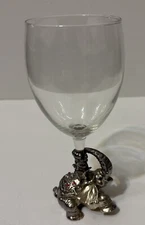 Arthur Court Safari Elephant Wine Glass red crystals barware Vintage 7.5"
