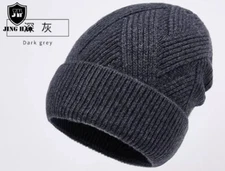 JingHao Men Women Cuffed Thick Knitted Unisex Winter Hat Beanies Skull Cap