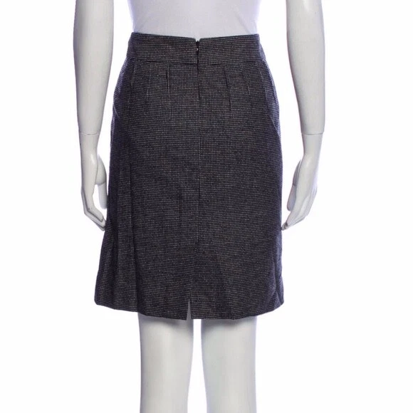 Falda hasta la rodilla de lana pata de gallo Yves Saint Laurent Rive Gauche Foto 3 de 4