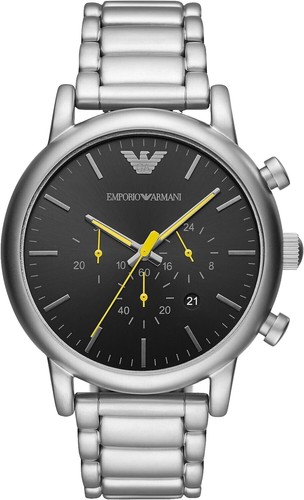 Emporio Armani Luigi AR11155 Men\'s Watch With Gray Marble Dial Gray Metal Belt Emporio Armani Men main image 4