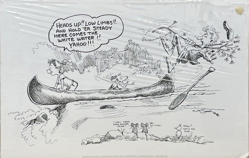 ¡Impresión de Jim Snook de colección cómica 1992! CANOA FIRMADO NUEVO STOCK ANTIGUO - Imagen 8 de 11