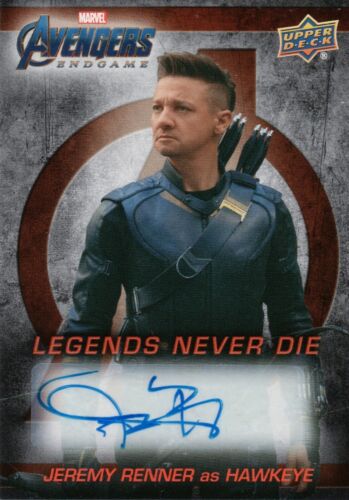 Marvel Avengers Endgame, Jeremy Renner (Hawkeye) Autograph Card LNDA-JR - Foto 1 di 2