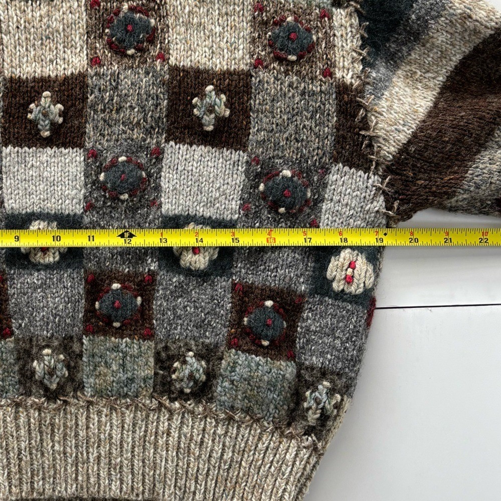 Vintage Cottage Rosette Patchwork Y2K Handknit Gr… - image 12