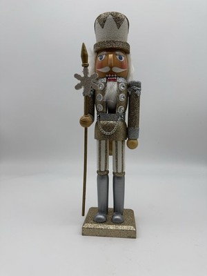 Gold & Silver Nutcracker Prince | Decorative 2019 Christmas Figure | 15  Tall