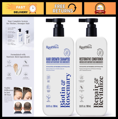 Hair Growth Shampoo & Conditioner Set - Rosemary Biotin for Thickening & Scalp H