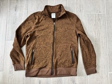 Sonoma Sweater Mens Large Brown Black Jacket Knit Full Zip Mock Neck