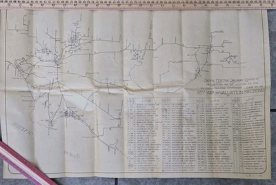 #ad 1914 Pacific Electric Railway Company –Key Map Valuation Sections California $43.00