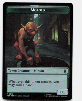 Wall // Moloid Double-Sided Token 001/013 Holo Marvel Super Heroes MTG Foil NM