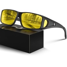 Night Driving Glasses for Men Women Anti Glare Polarized Fit Over Night Visio...