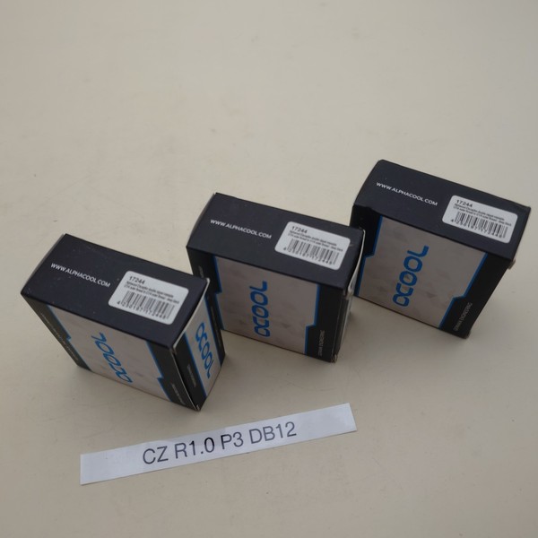 3X Alphacool Eiszapfen Doppelnippel Drehbar G1/4 Ag Auf G1/4 Ag - Deep Black-image