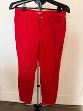 Ann Taylor Red Corduroy Pants Modern Skinny Women's Size 6