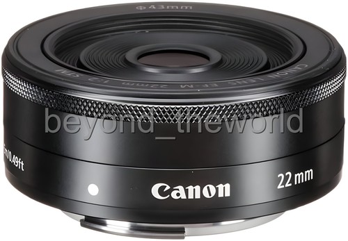 [Canon] M EF-M 22mm F/2 STM Wide Angel Pancake LENS -Black (Bulk Package)