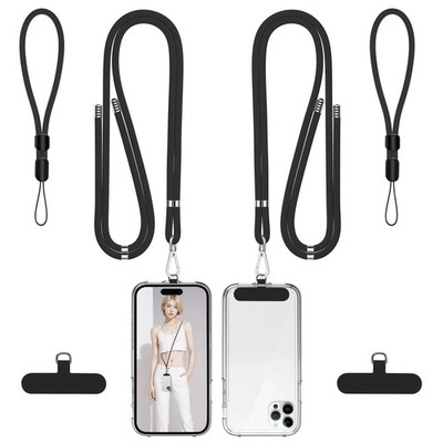 Lanyard, 2 Pack Soft Nylon Neck Strap Universal Cell Lanyard and 2 Pack Wrist...