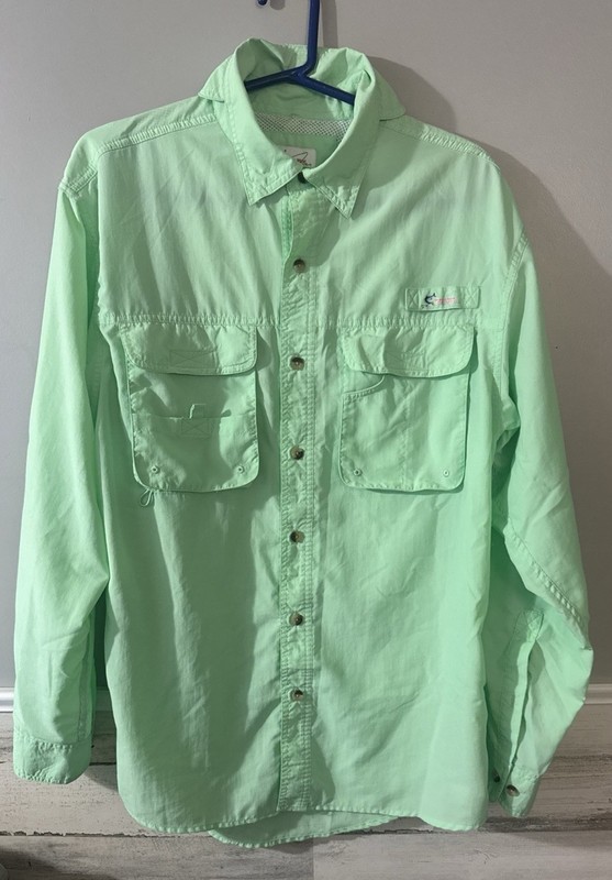 World Wide Sportsman Men’s Button Up Short Sleeve SZ M Fishing Shirt Vented,Nice