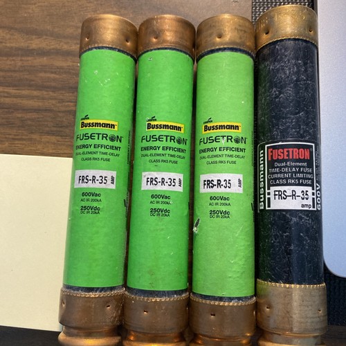 Lot Of 4 Bussmann Fusetron FRS-R-35 Dual Element Time Delay Fuse #EE-02 ...