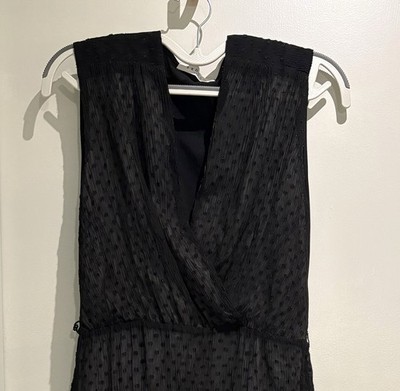 Sandro Sleeveless Black Polka Dot Patterned Dress with Lining Size 1
